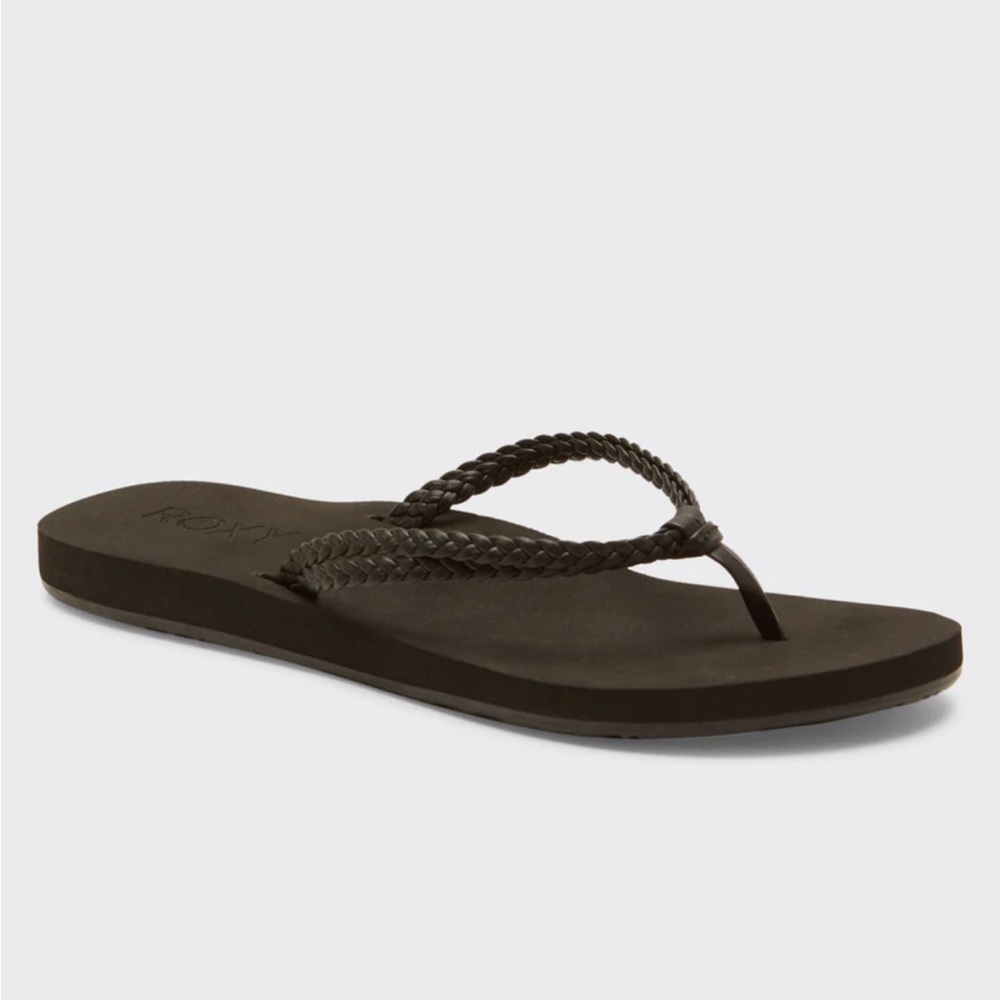 Black Braided Flip Flops
